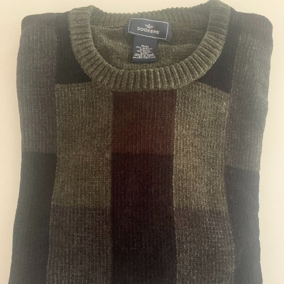 Dockers Other - Dockers Sweater Men's Medium Olive/Black/Brown/Gray Crewneck Sweater